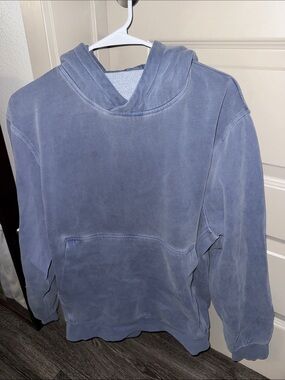 Men's Blue Hooded Pullover Sweatshirt